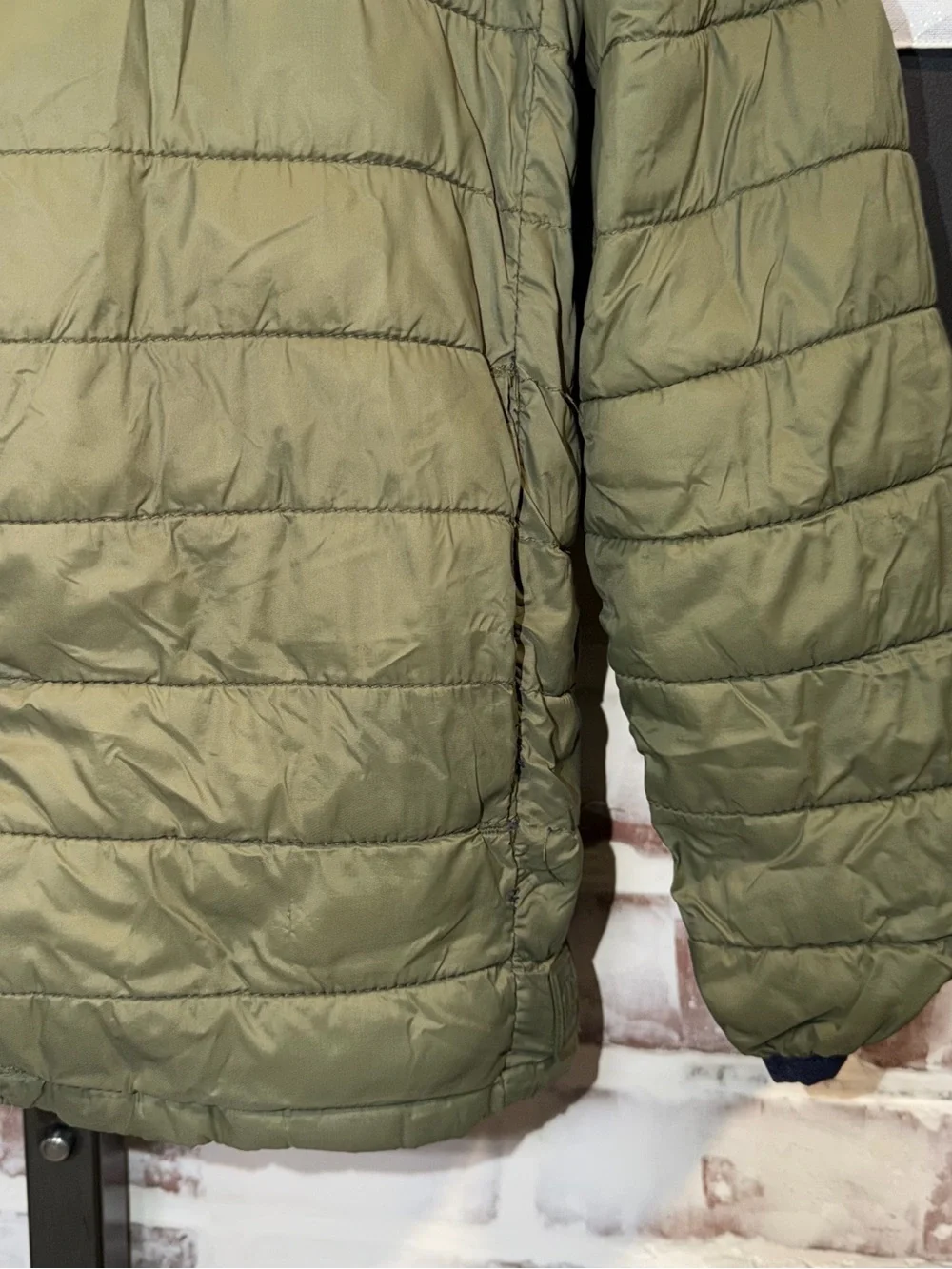 GAP Olive Green Puffer Jacket with Hood small 5/6